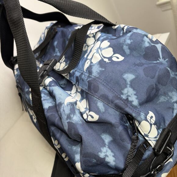 LL Bean Blue Hawaiian Hibiscus Travel Vacation Weekender Duffle Bag 22” Large - Picture 8 of 15